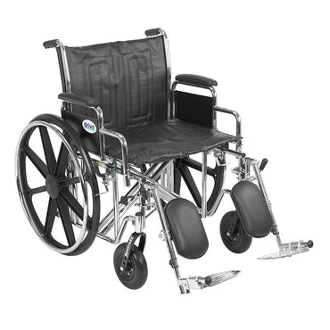 Drive Medical STD22ECDDA-ELR Sentra EC Heavy Duty Wheelchair, Detachable Desk Arms, Elevating Leg Rests, 22" Seat